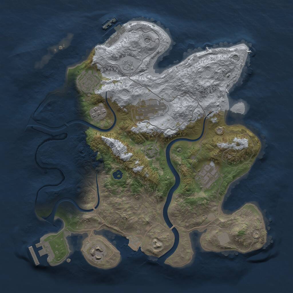 Rust Map: Procedural Map, Size: 3000, Seed: 519941199, 11 Monuments