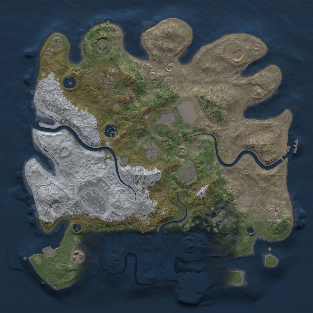 Rust Map: Procedural Map, Size: 3750, Seed: 271560086, 16 Monuments