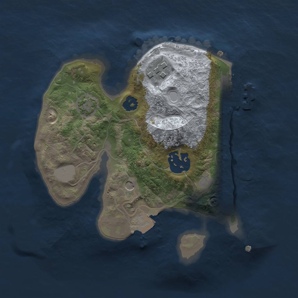 Rust Map: Procedural Map, Size: 2000, Seed: 2345678, 6 Monuments