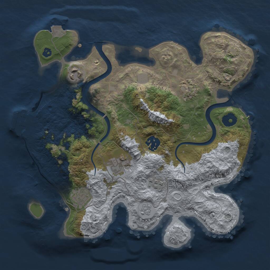 Rust Map: Procedural Map, Size: 2901, Seed: 50000, 10 Monuments