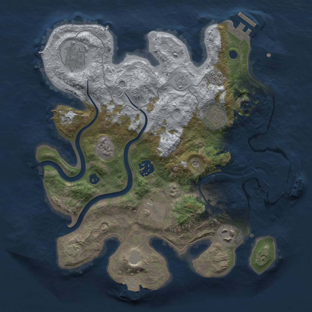 Rust Map: Procedural Map, Size: 3000, Seed: 1589693104, 12 Monuments