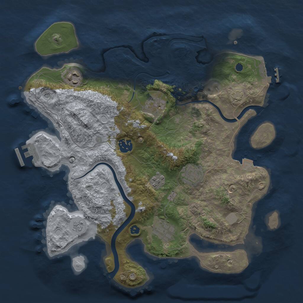 Rust Map: Procedural Map, Size: 3250, Seed: 1240019970, 12 Monuments