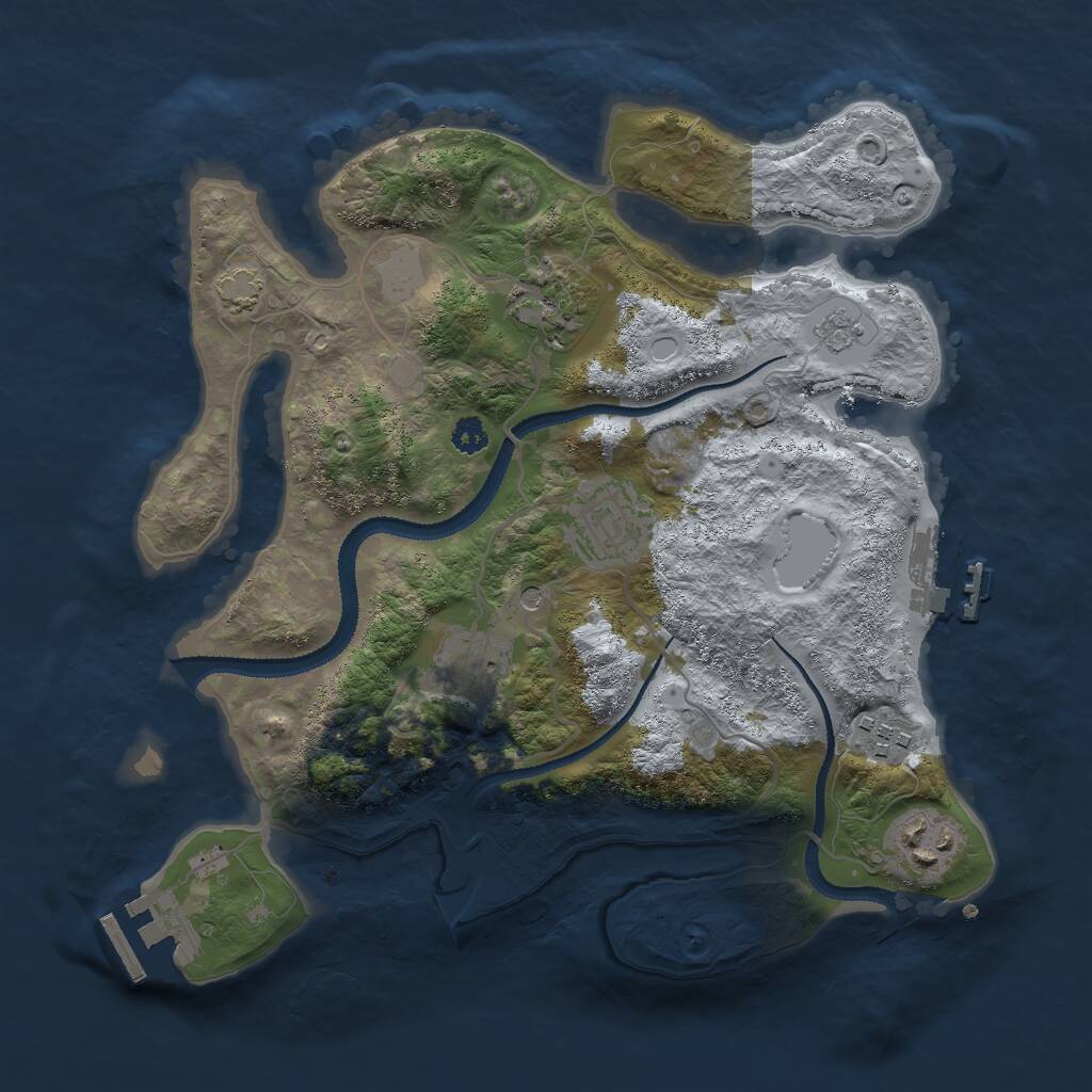 Rust Map: Procedural Map, Size: 3000, Seed: 5188, 11 Monuments