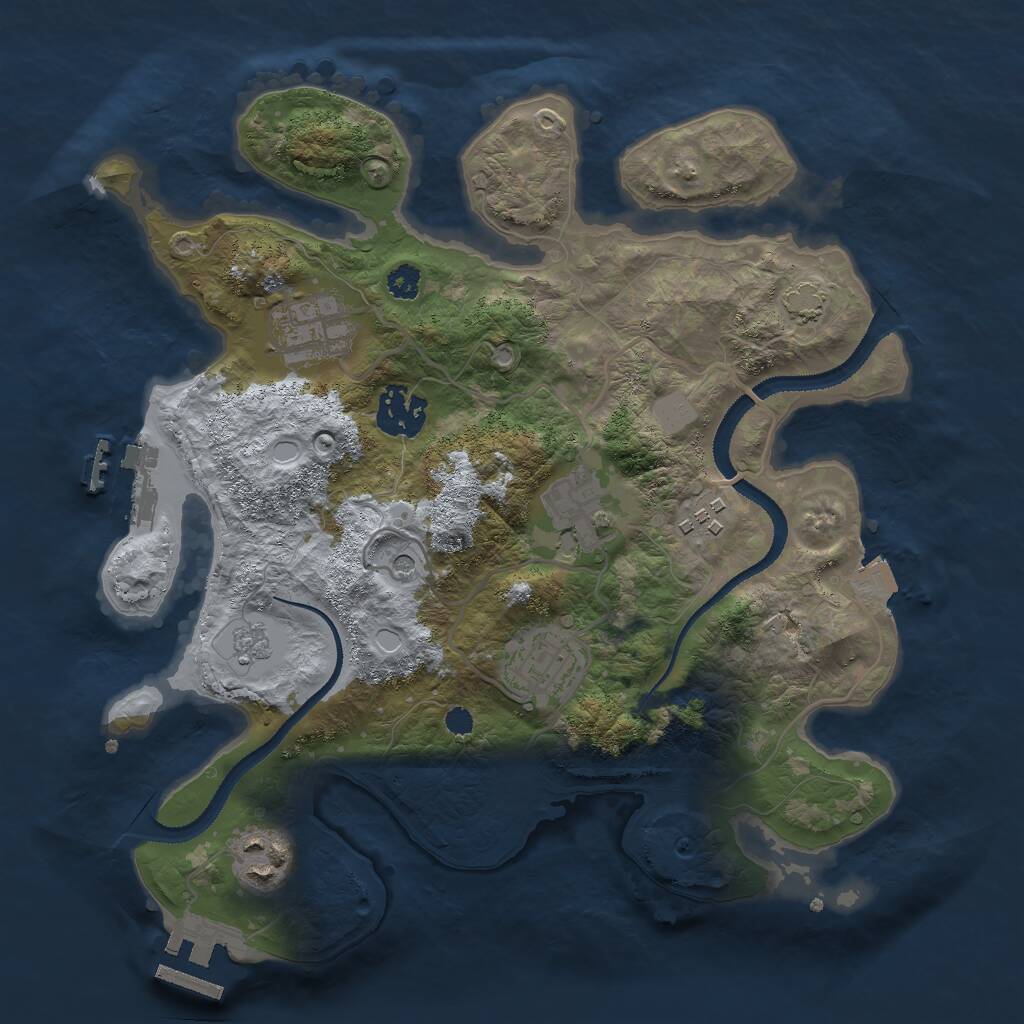 Rust Map: Procedural Map, Size: 3000, Seed: 1507587326, 12 Monuments