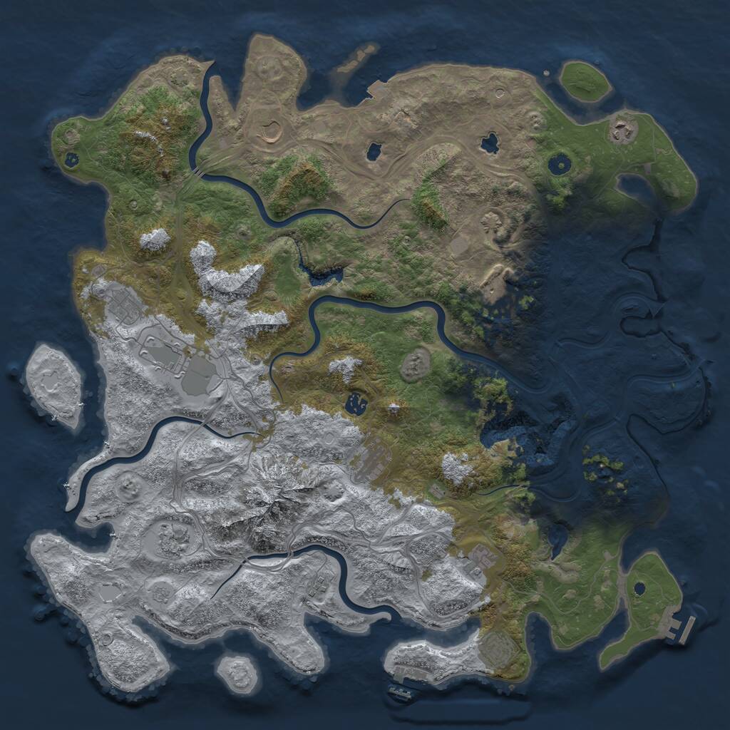Rust Map: Procedural Map, Size: 5000, Seed: 567457, 17 Monuments