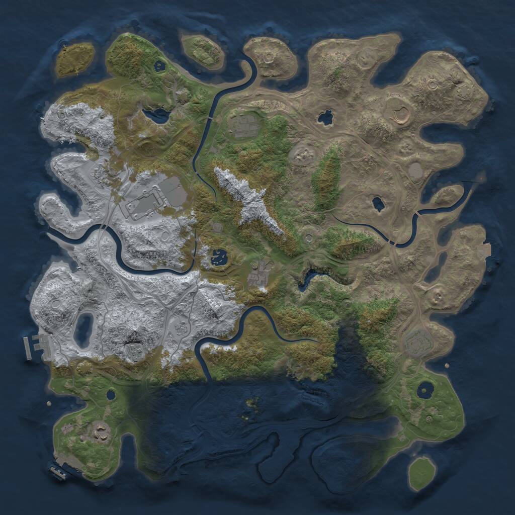 Rust Map: Procedural Map, Size: 4500, Seed: 958389801, 15 Monuments