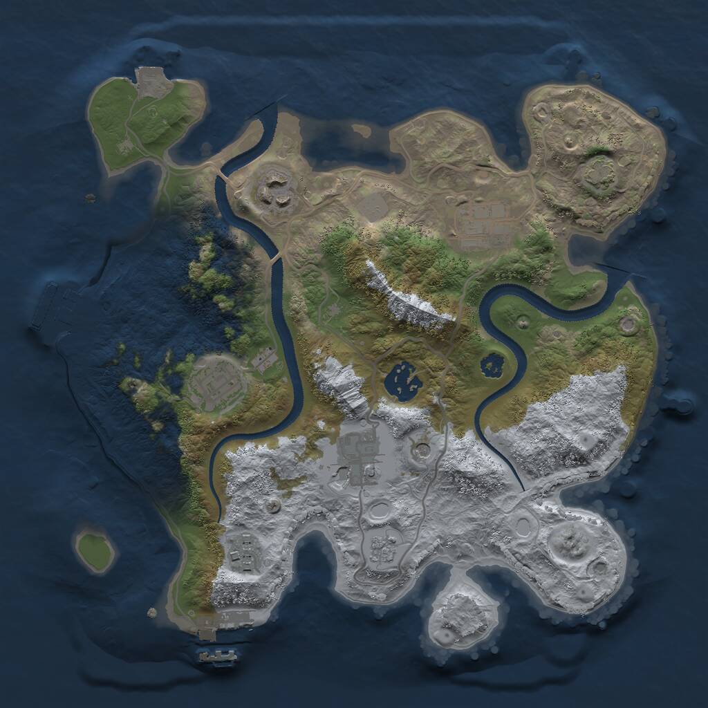 Rust Map: Procedural Map, Size: 2910, Seed: 50000, 12 Monuments
