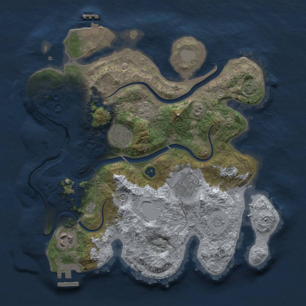 Rust Map: Procedural Map, Size: 2950, Seed: 447276090, 10 Monuments