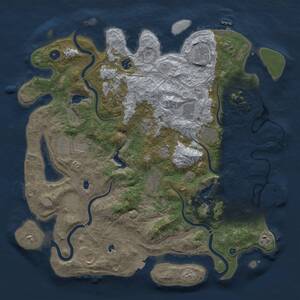Thumbnail Rust Map: Procedural Map, Size: 4500, Seed: 208602944, 17 Monuments