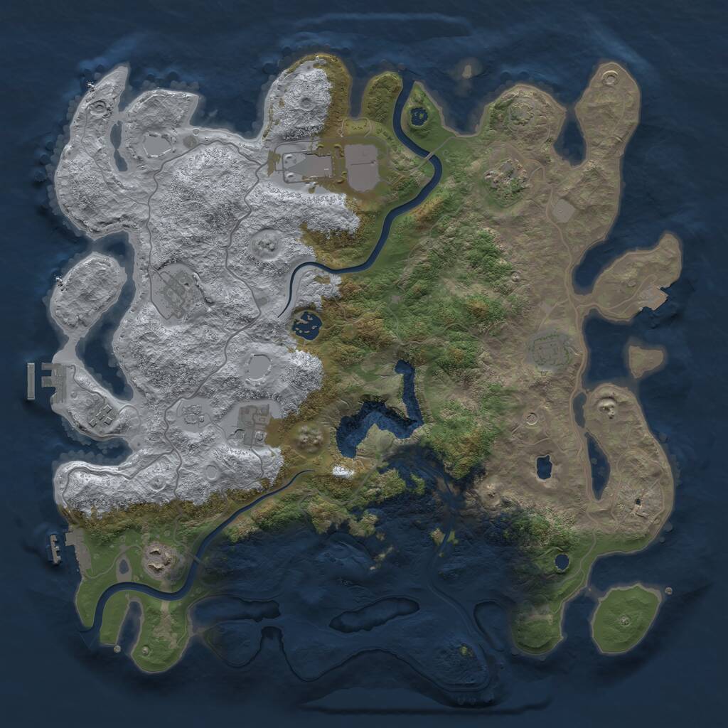 Rust Map: Procedural Map, Size: 4000, Seed: 1454399927, 14 Monuments