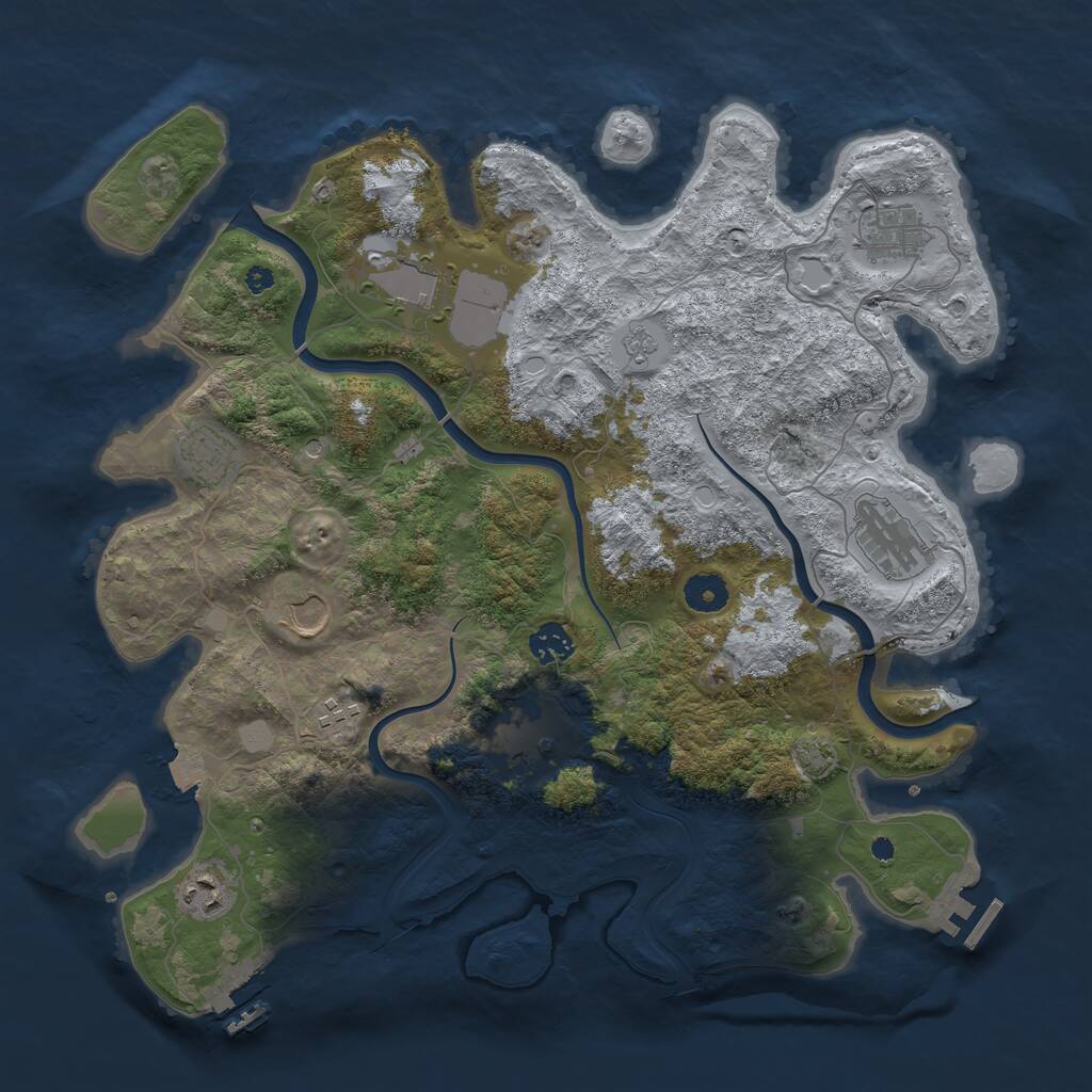 Rust Map: Procedural Map, Size: 3900, Seed: 453042026, 15 Monuments