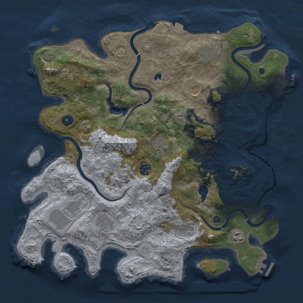 Rust Map: Procedural Map, Size: 4100, Seed: 1798416850, 16 Monuments