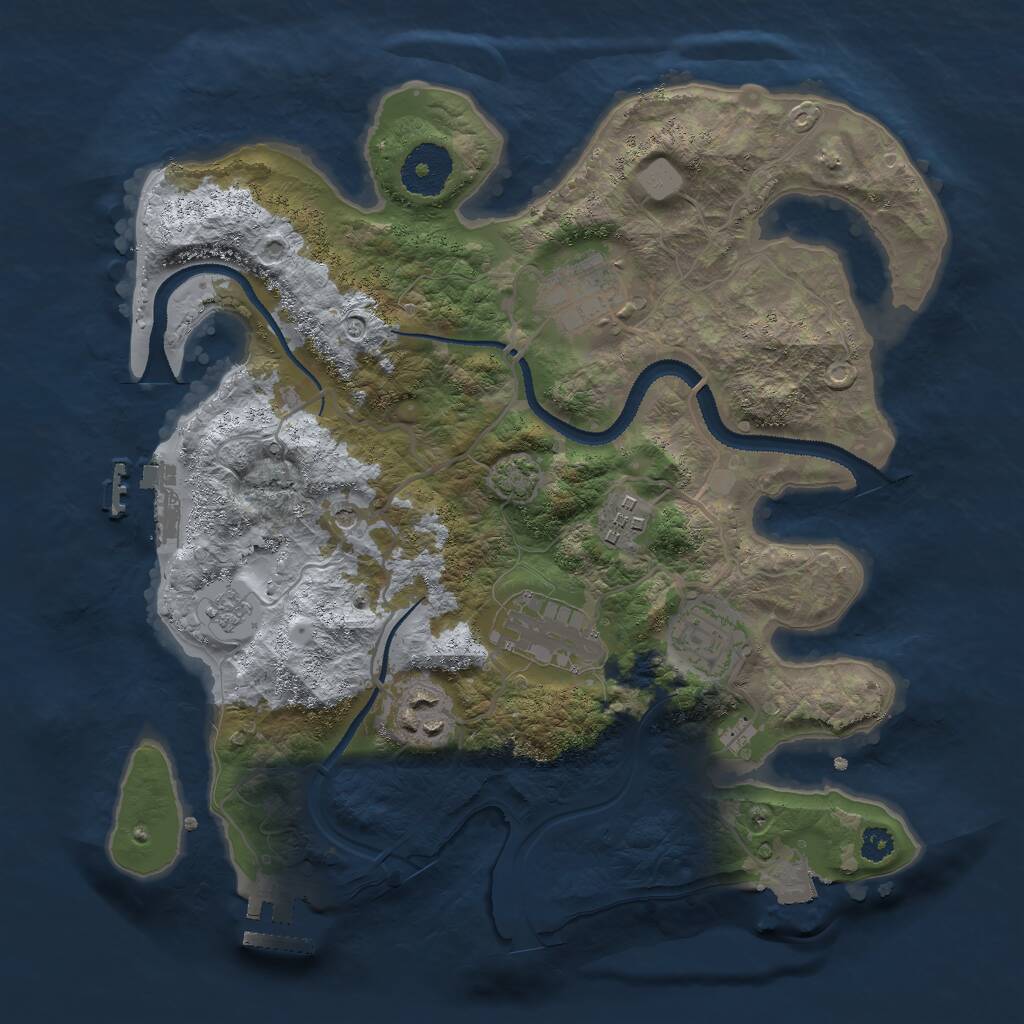Rust Map: Procedural Map, Size: 3000, Seed: 13286, 11 Monuments