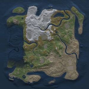 Thumbnail Rust Map: Procedural Map, Size: 3900, Seed: 7201765, 17 Monuments