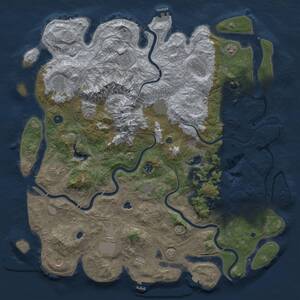 Thumbnail Rust Map: Procedural Map, Size: 5000, Seed: 3455764, 17 Monuments