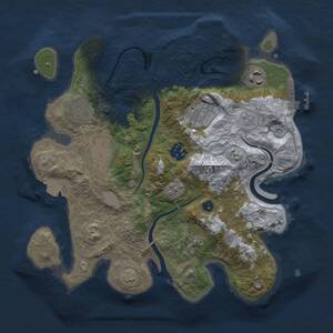 Thumbnail Rust Map: Procedural Map, Size: 3000, Seed: 64024906, 13 Monuments