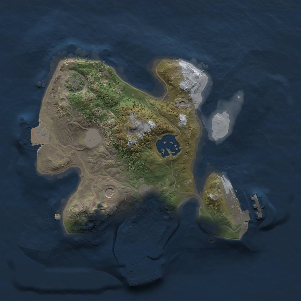 Rust Map: Procedural Map, Size: 2000, Seed: 33110173, 6 Monuments