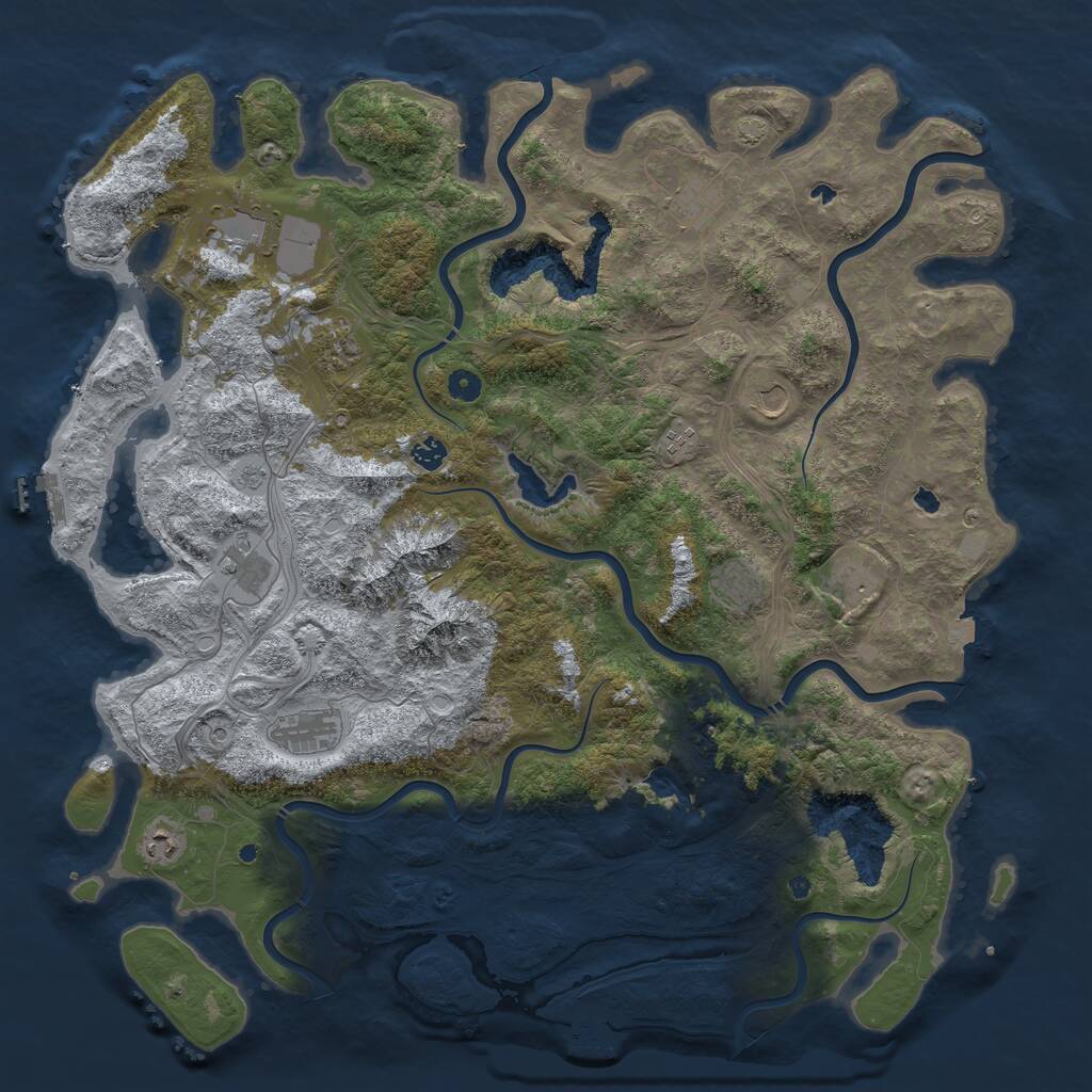 Rust Map: Procedural Map, Size: 5000, Seed: 1507587326, 17 Monuments