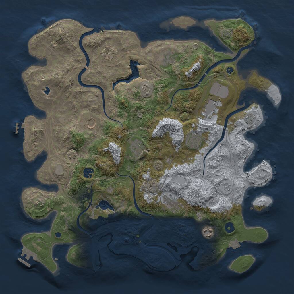 Rust Map: Procedural Map, Size: 4250, Seed: 1750134715, 16 Monuments