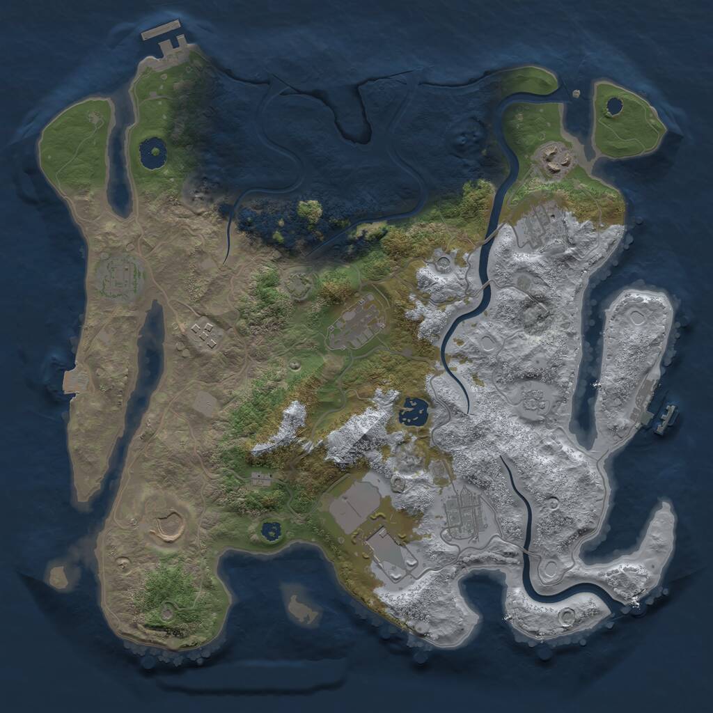 Rust Map: Procedural Map, Size: 3600, Seed: 1361180089, 15 Monuments