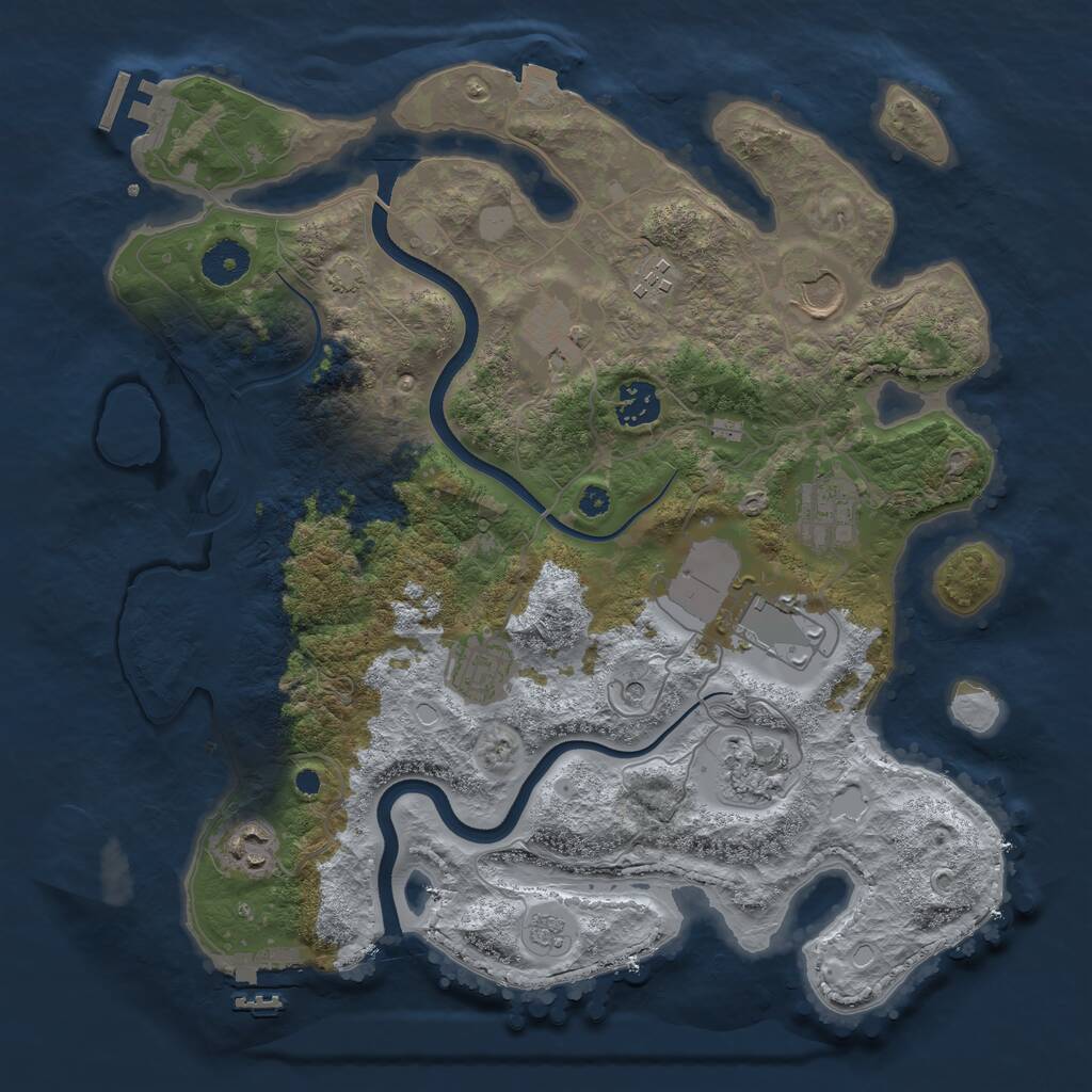 Rust Map: Procedural Map, Size: 3600, Seed: 506, 15 Monuments