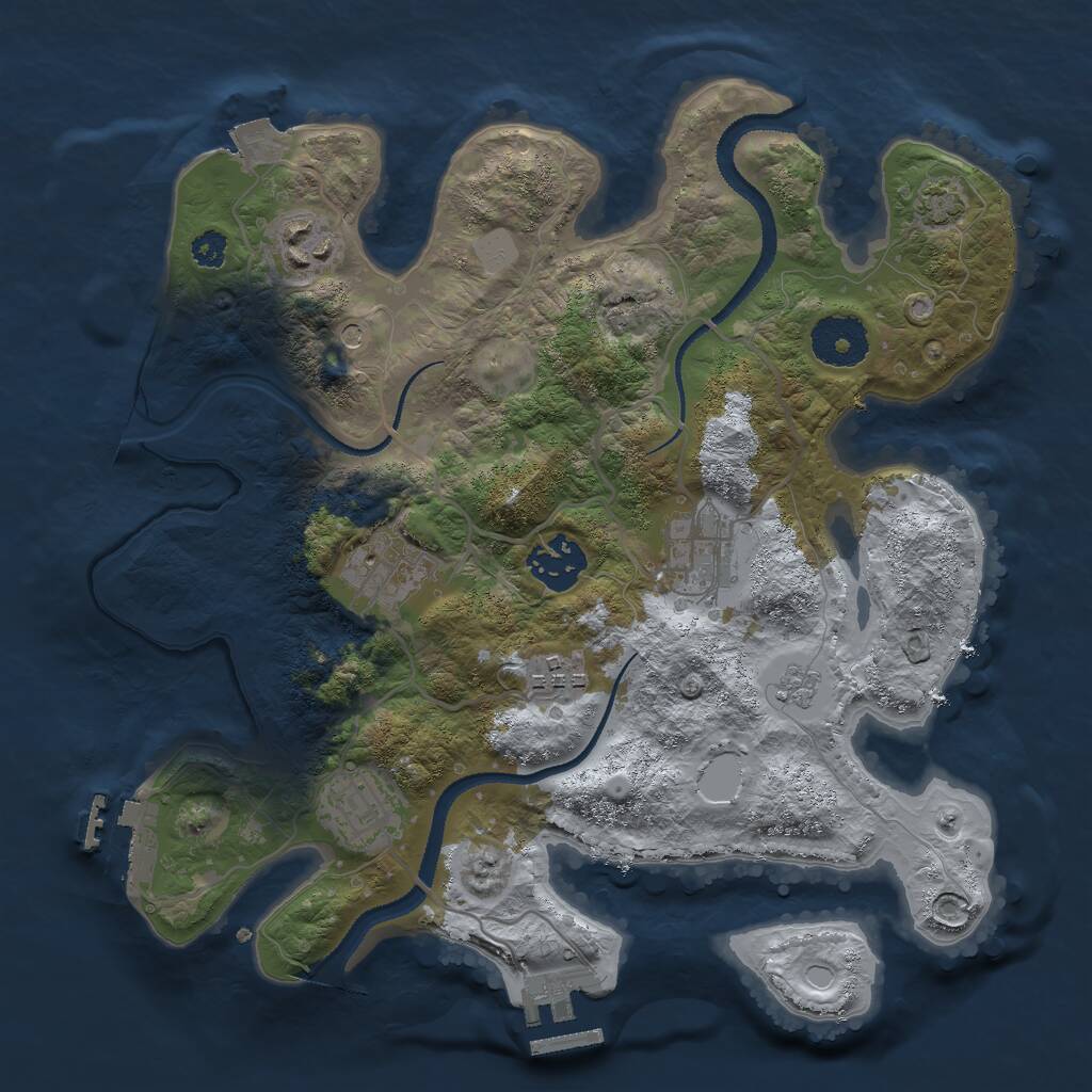 Rust Map: Procedural Map, Size: 3000, Seed: 14601, 12 Monuments