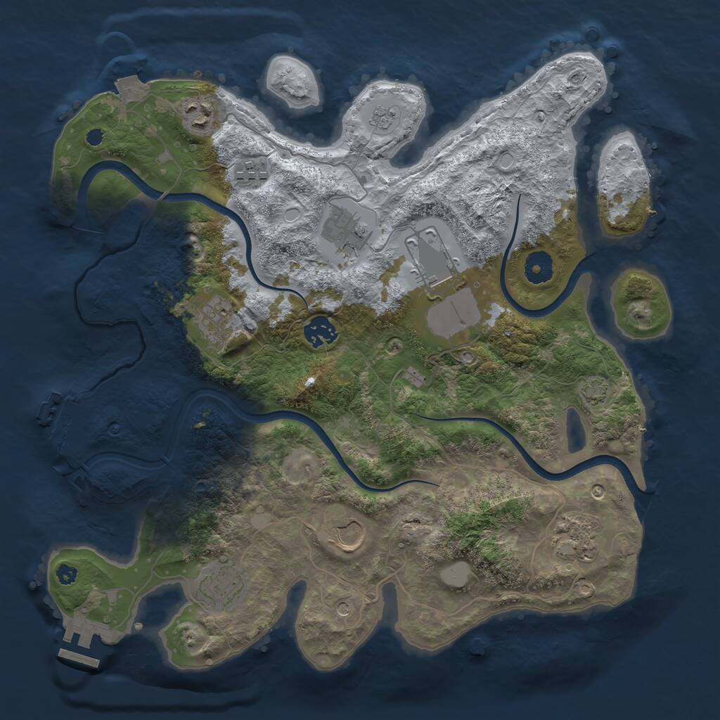 Rust Map: Procedural Map, Size: 3500, Seed: 1308359035, 15 Monuments