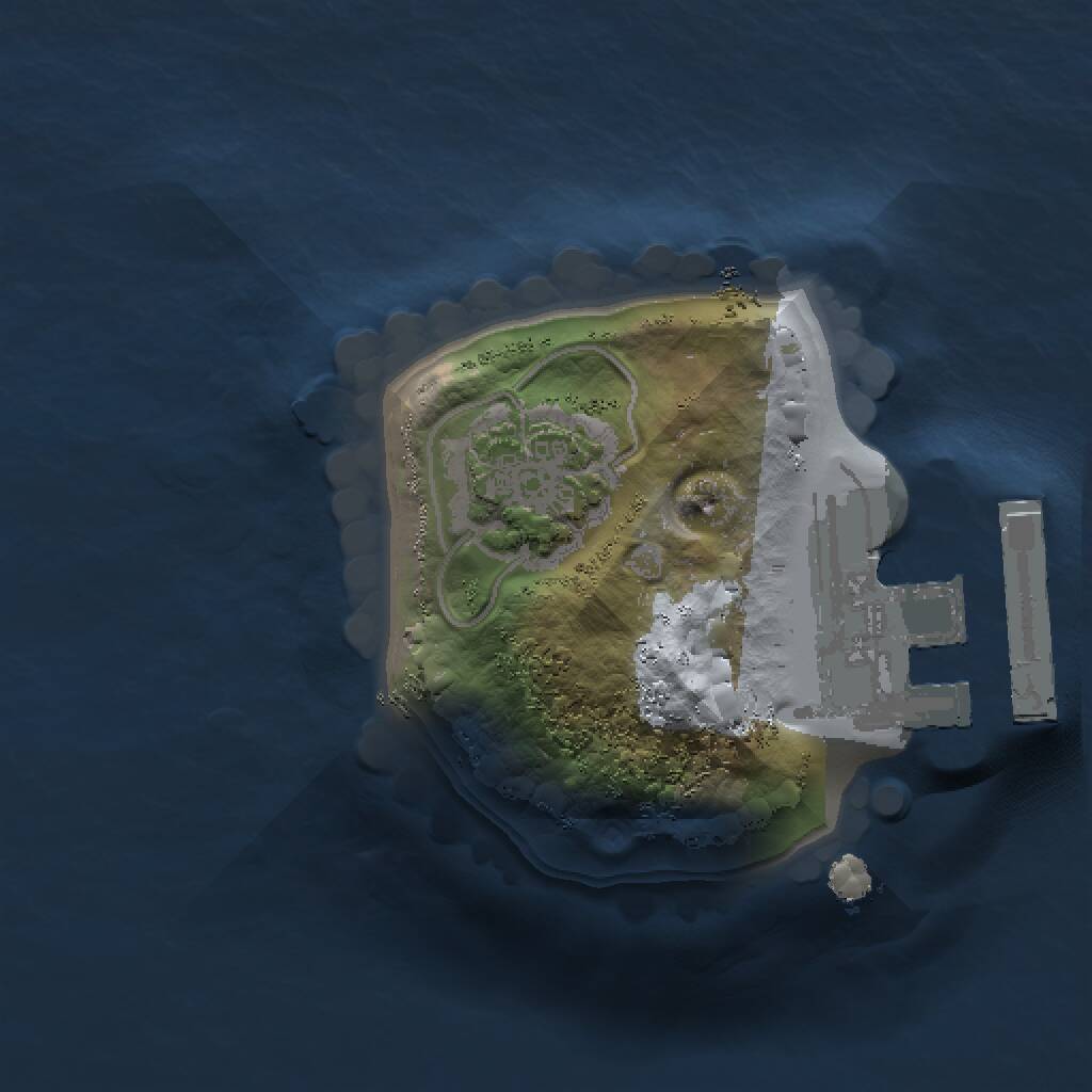 Rust Map: Procedural Map, Size: 1000, Seed: 1203345412, 3 Monuments