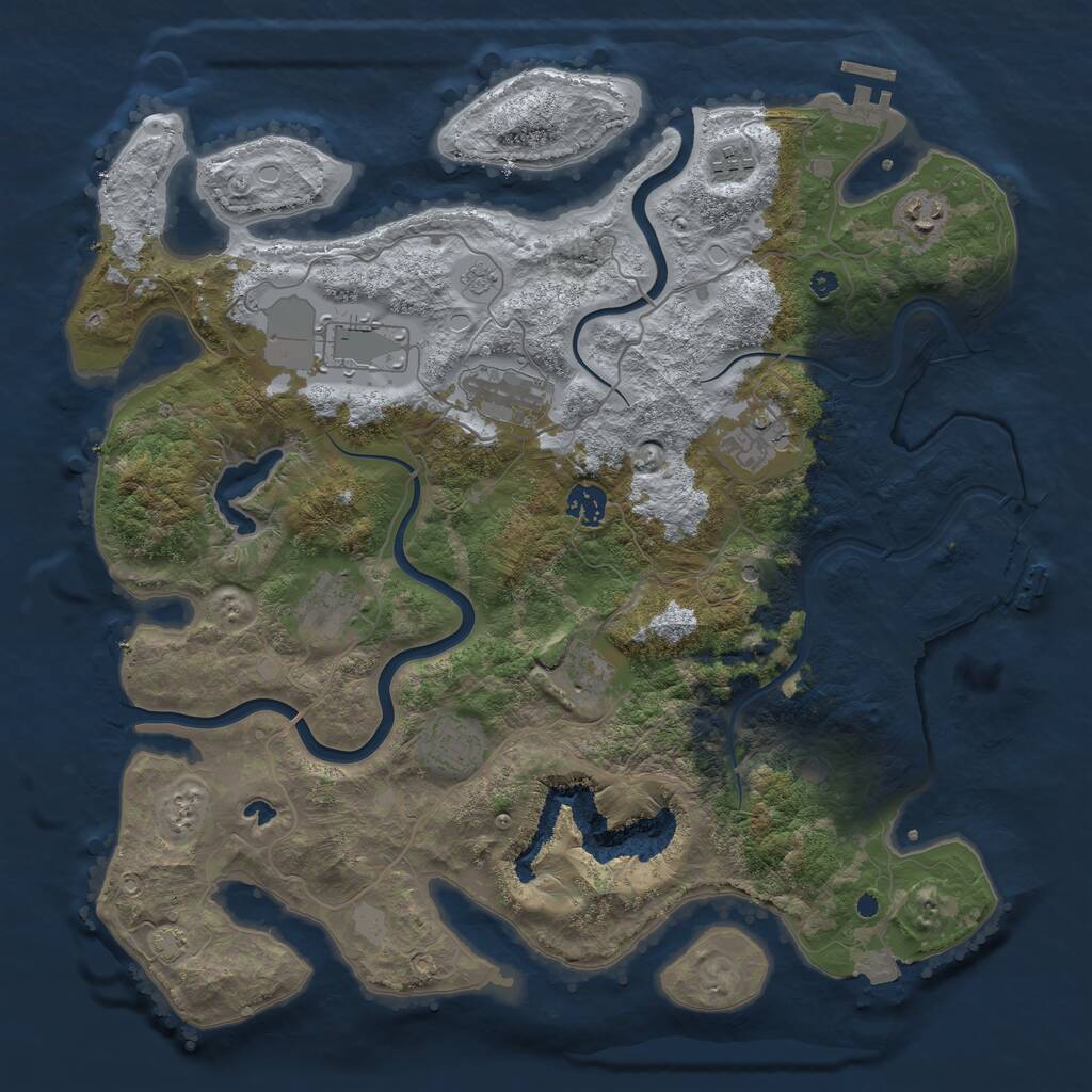 Rust Map: Procedural Map, Size: 4000, Seed: 1541190940, 15 Monuments