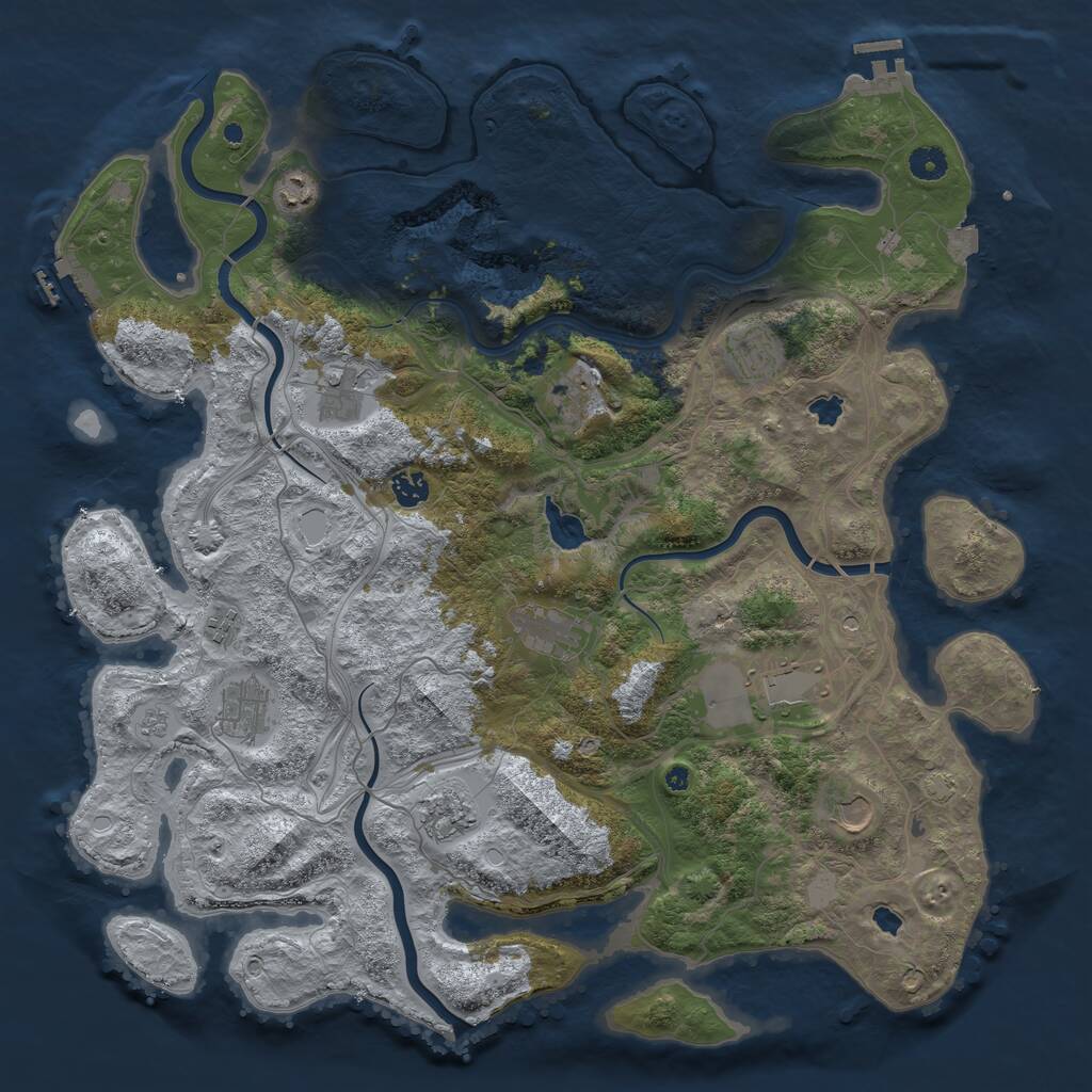 Rust Map: Procedural Map, Size: 4500, Seed: 1745905730, 17 Monuments