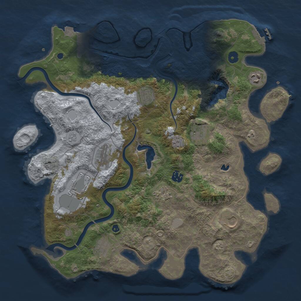 Rust Map: Procedural Map, Size: 4000, Seed: 68992558, 15 Monuments