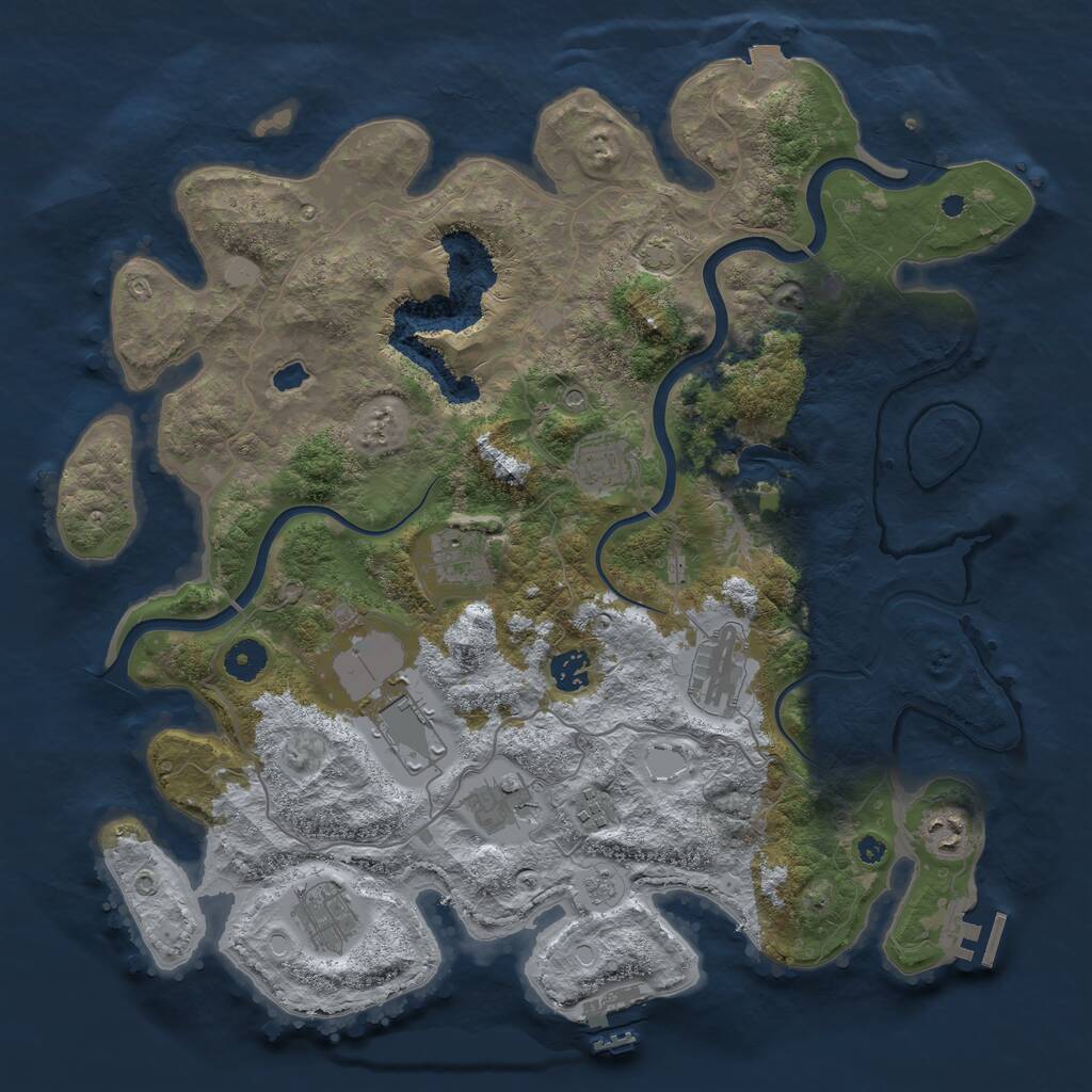 Rust Map: Procedural Map, Size: 4000, Seed: 274923240, 15 Monuments