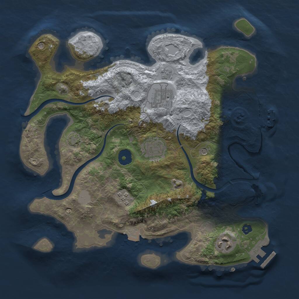 Rust Map: Procedural Map, Size: 3000, Seed: 17517, 10 Monuments