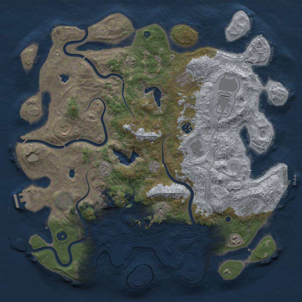 Rust Map: Procedural Map, Size: 4500, Seed: 261842735, 16 Monuments