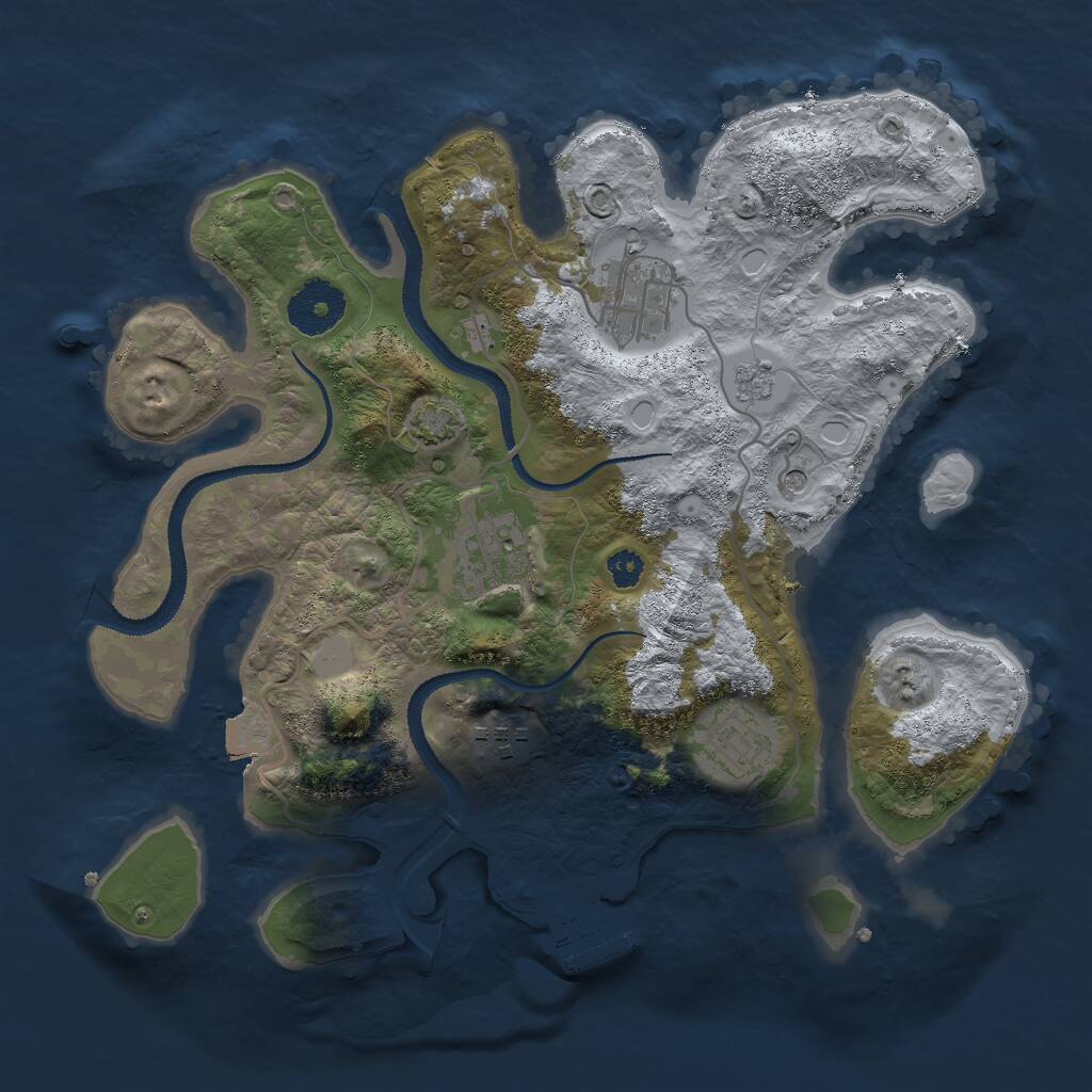 Rust Map: Procedural Map, Size: 3000, Seed: 3118, 9 Monuments