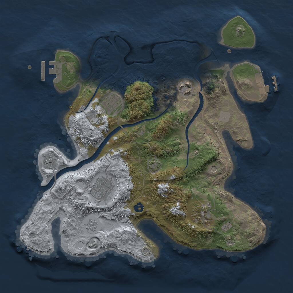 Rust Map: Procedural Map, Size: 3000, Seed: 351987, 11 Monuments