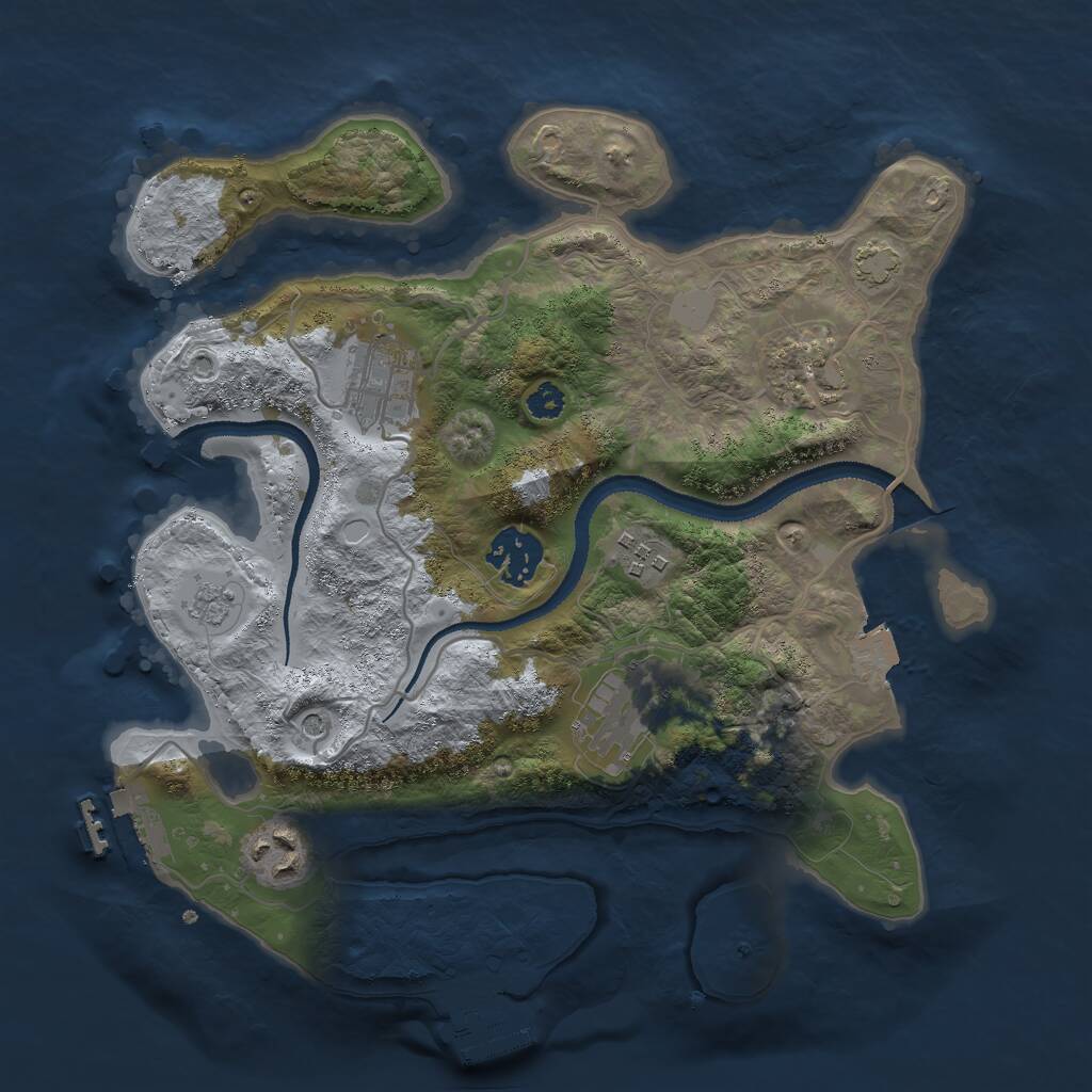 Rust Map: Procedural Map, Size: 3000, Seed: 27468, 12 Monuments