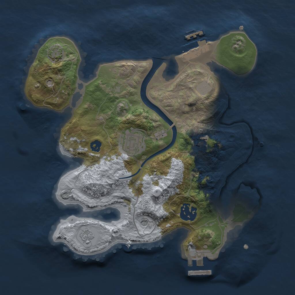 Rust Map: Procedural Map, Size: 2550, Seed: 798661, 9 Monuments