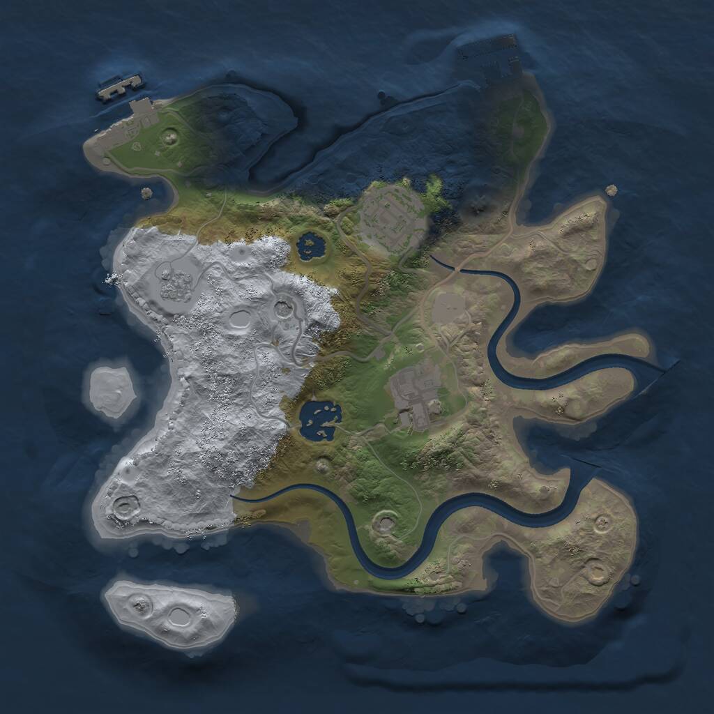 Rust Map: Procedural Map, Size: 2500, Seed: 59428, 8 Monuments
