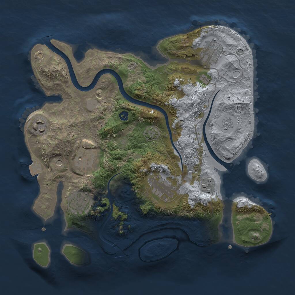 Rust Map: Procedural Map, Size: 3000, Seed: 30002841, 10 Monuments