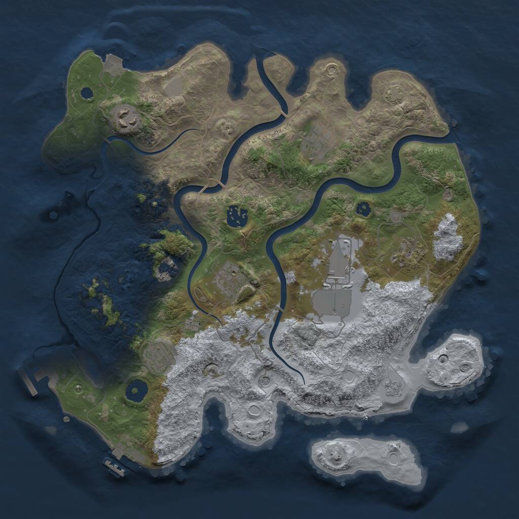 Rust Map: Procedural Map, Size: 3500, Seed: 403911402, 14 Monuments