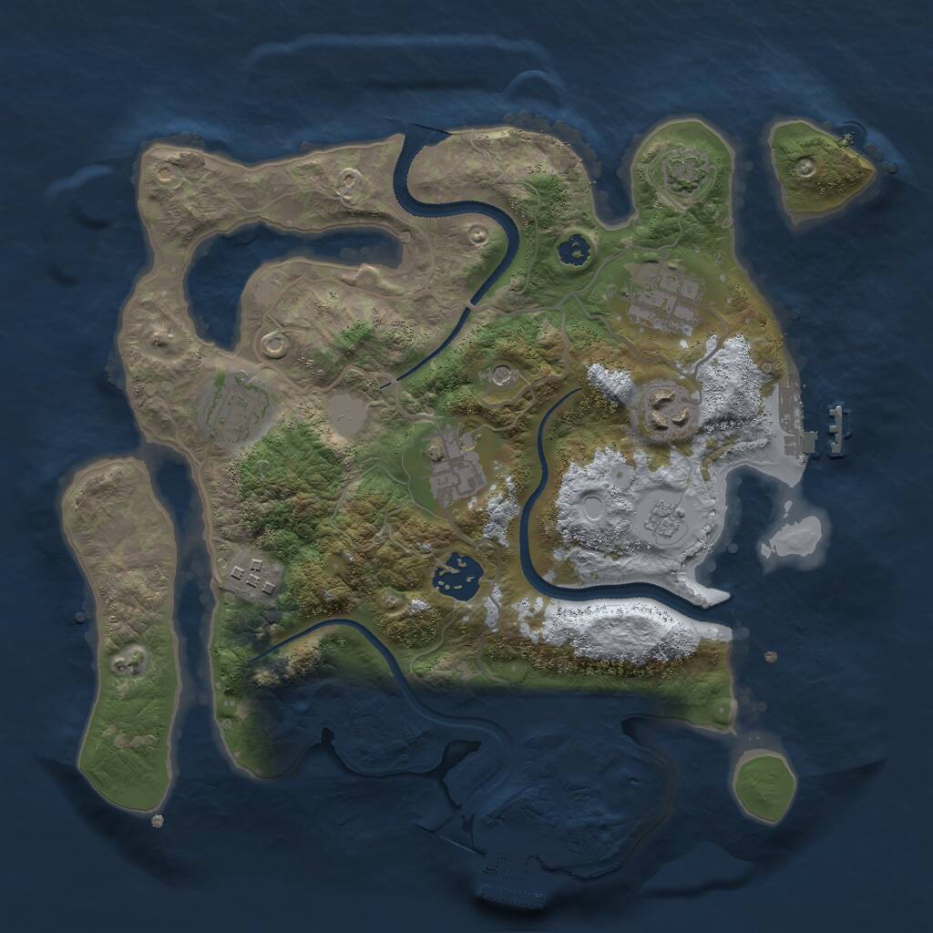 Rust Map: Procedural Map, Size: 3000, Seed: 331124004, 12 Monuments
