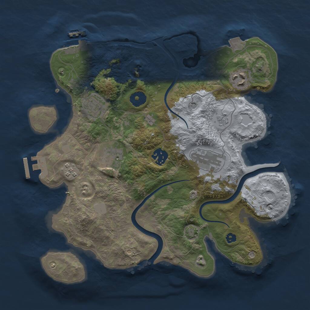 Rust Map: Procedural Map, Size: 3000, Seed: 502263395, 12 Monuments