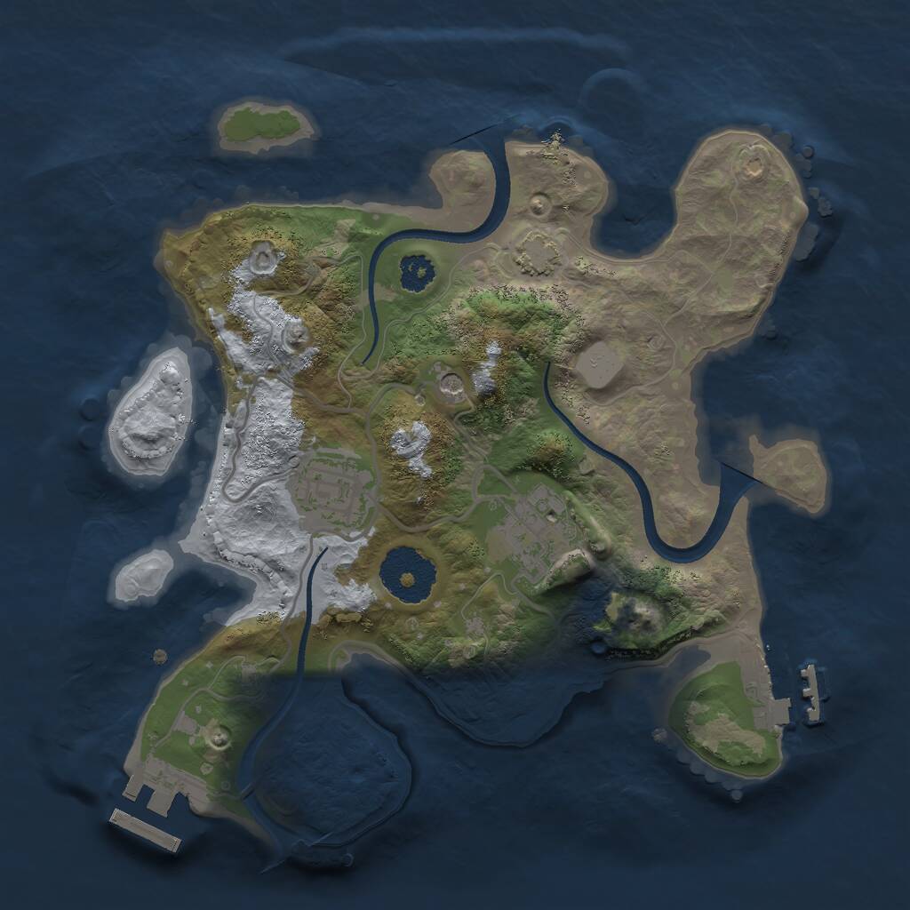 Rust Map: Procedural Map, Size: 2500, Seed: 1507587326, 7 Monuments