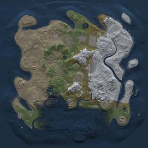 Thumbnail Rust Map: Procedural Map, Size: 3700, Seed: 1499396532, 16 Monuments