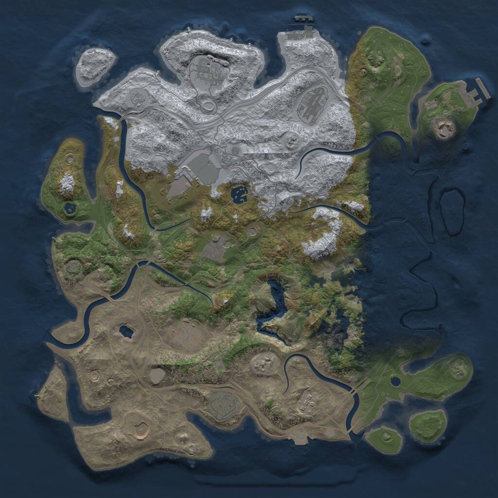 Rust Map: Procedural Map, Size: 4250, Seed: 1556701616, 16 Monuments