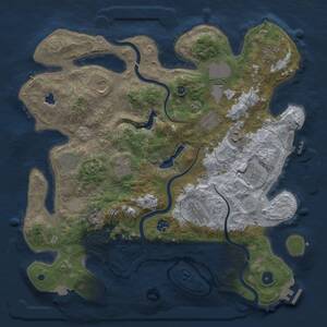 Thumbnail Rust Map: Procedural Map, Size: 4000, Seed: 1891485322, 17 Monuments