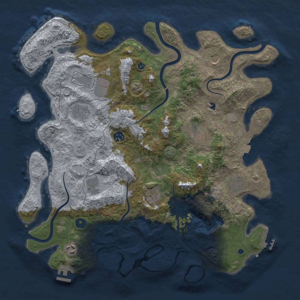 Rust Map: Procedural Map, Size: 4200, Seed: 7242025, 16 Monuments