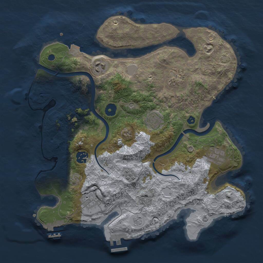 Rust Map: Procedural Map, Size: 3250, Seed: 5505, 13 Monuments