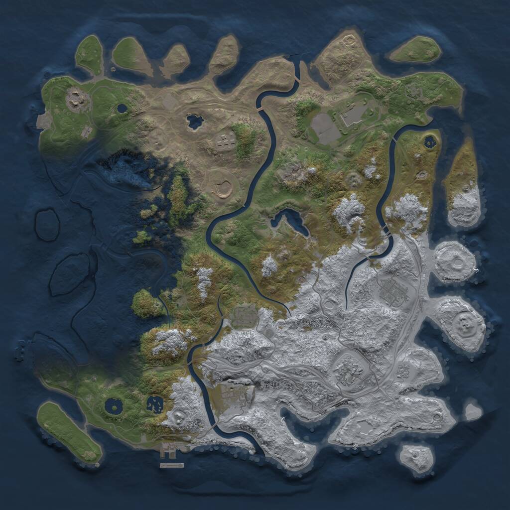 Rust Map: Procedural Map, Size: 4300, Seed: 299505595, 15 Monuments